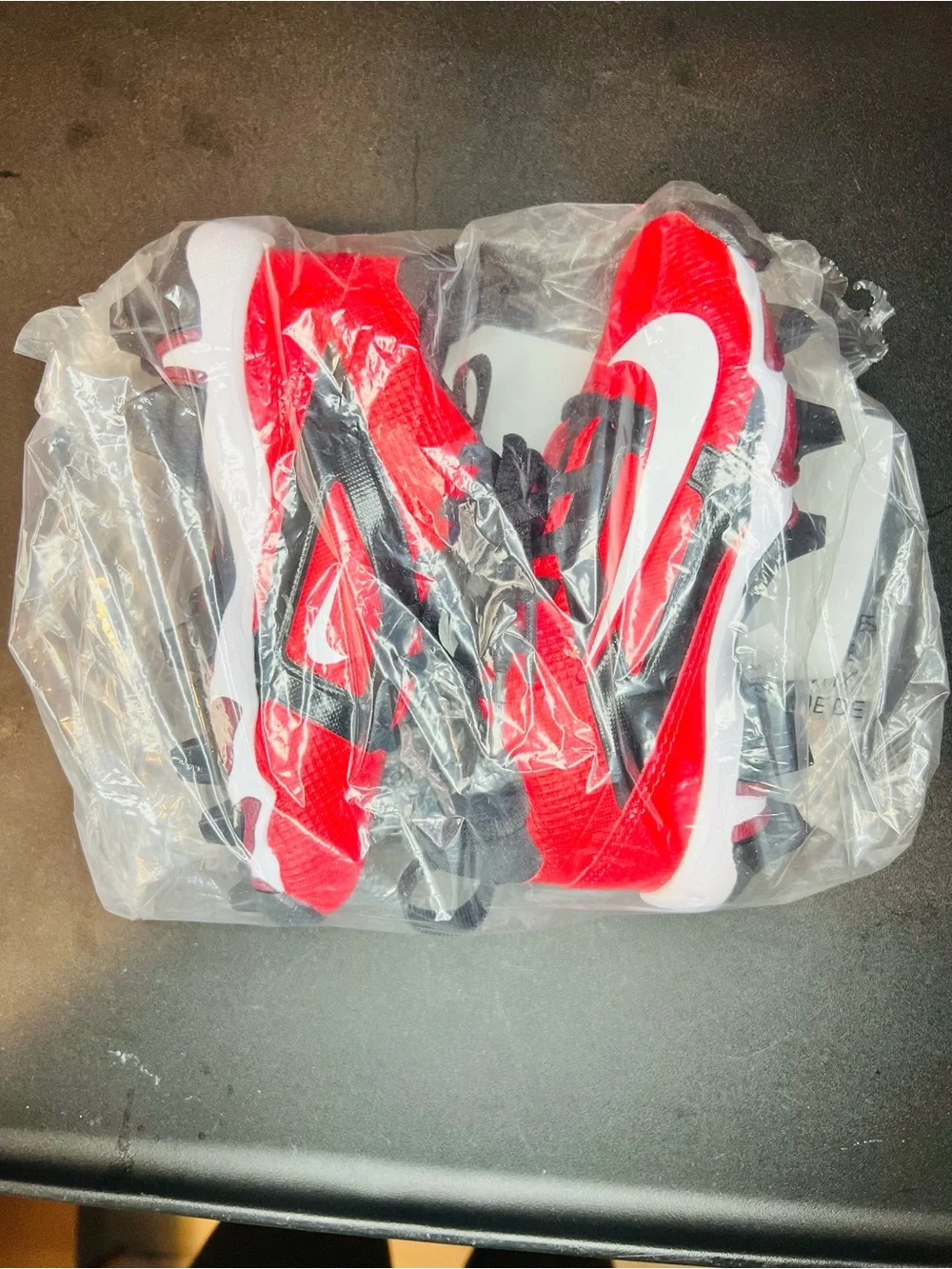 Nike Kids Red and Black Sneakers with Traction Sole